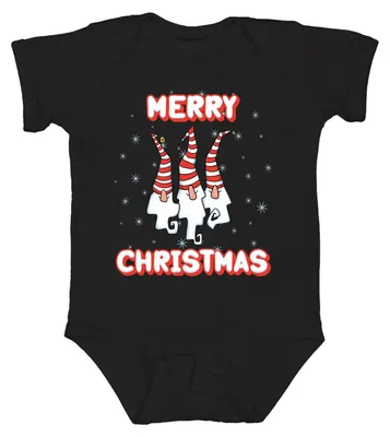 Productafbeelding van Vrolijke Kerstkabouter - Kerstcadeau, babyromper, zwart, maat 18/24