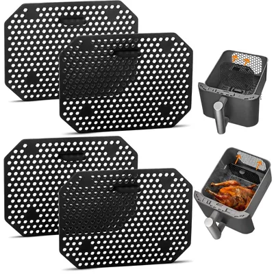Produktbild von Hejo FJZ Silikon Spritzschutz für Ninja Airfryer, 4 Stück, Schwarz