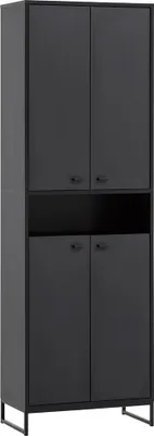 Produktbild von Flur Schuhschrank JULBACH-80 in Schwarzmatt, B/H/T: ca. 60,2/185,5/33,05 cm