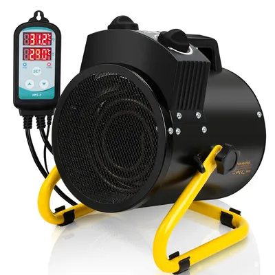 Productafbeelding van Fiqops: Verwarming voor kassen, tuin- en kasaccessoires, wintervast maken. 2000W tuinhuisverwarming met temperatuurregelaar