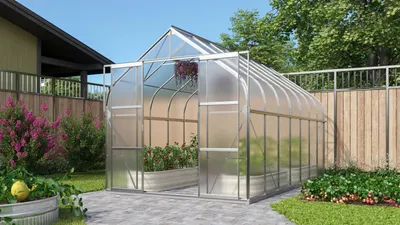 Produktbild von Vitavia Gewächshaus "Dione 11500" inkl. Stahlfundamentrahmen aluminium eloxiert 11,5 m² 4 mm HKP