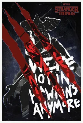 Immagine prodotto di Stranger Things - Poster - Not In Hawkins + cornice a incastro, Shinsuke® Maxi in plastica bianca, lastra in acrilico