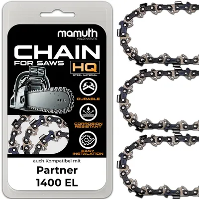 Obrázek produktu pro 3x pilová řetězka pro motorovou pilu, délka 45 cm, tloušťka 1,5 mm, rozteč 0,325", 72 článků, vhodná pro modely Partner 1400 EL