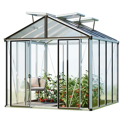 Produktbild von GFP Gewächshaus Hera 4 Glasgewächshaus 263x263 cm | Aluminium-Rahmen