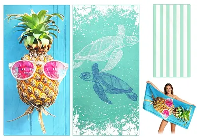 Image de Lot de 2 serviettes de plage en microfibre à séchage rapide