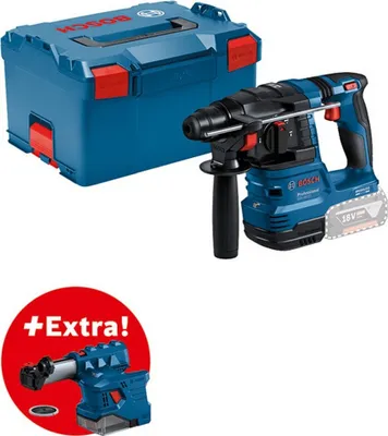 Produktbild von Bosch Professional GBH 18V-22 Akku-Bohrhammer solo inkl. L-Boxx + Absaugeinheit