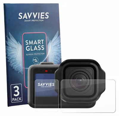 Produktbild von 3x Savvies Schutzglas Folie für GoPro Mission 1 9H Panzer Schutzfolie Glas Displayschutz klar transparent