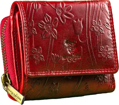 Produktbild von MATADOR Leder Geldbörse Klein Damen CHIQUITO RFID Blumen Rot