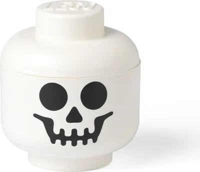 Produktbild von LEGO Storage Head "Skelett", groß (weiß/schwarz)