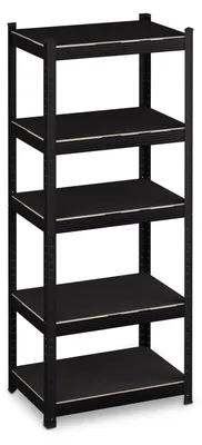 Immagine prodotto di Scaffale in metallo - Scaffalatura per deposito - 150 x 60 x 40 cm - Nero - 5 ripiani