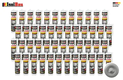 Isolbau Neutralsilikon 48 x 300 ml Grau Natursteinsilikon Dichtstoff Fugen