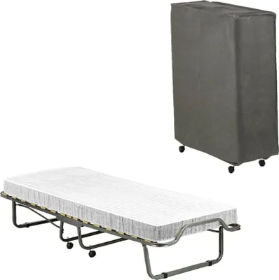Immagine prodotto di Talamo Italia Letto Pieghevole Maristella 80x190 cm Nero, Materasso Incluso Sfoderabile Italy