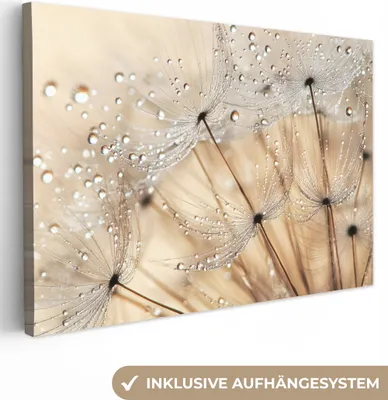 Produktbild von Leinwand Bilder 30x20 cm - Blumen - Löwenzahn - Wasser, Wandbilder, Wanddeko Wohnzimmer, Bild