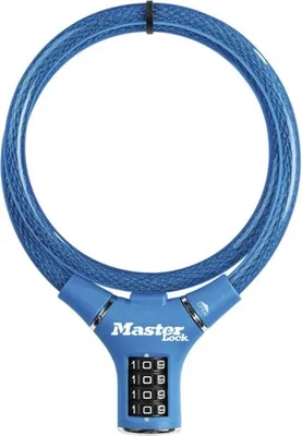 Produktbild von Master Lock Kabelschloss 8229 blau Vinylbeschichtet12 mm x 90 cm