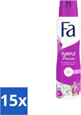 Produktbild von Fa Deodorant Spray Violet Leaves Passion 150 ml - Vorteilspack - 15 Stücke