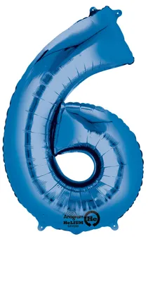 Produktbild von amscan® 2828801 Folienballon XXL Zahl 6 - blau