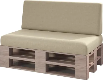 Produktbild von sunnypillow 2er Palettenkissen Set mit abnehmbarem Bezug Sitzkissen + Rückenkissen | Cremefarben |