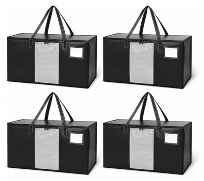 Umzugstaschen-Set 4er-Pack, 100 l, schwarz, wasserdicht