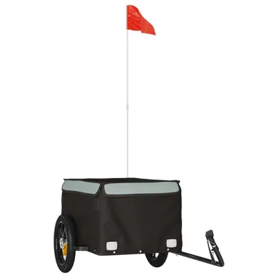 Obrázok produktu pre vidaXL Príves na bicykel čierny a sivý 30 kg železa