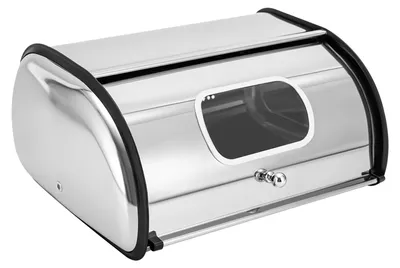Produktbild von Brotkasten, Edelstahlkonstruktion, platzsparendes Design, Silber