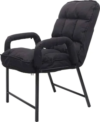 Produktbild von Esszimmerstuhl HWC-K40, Stuhl Polsterstuhl, 160kg belastbar Rückenlehne verstellbar Metall  Stoff/Textil schwarz