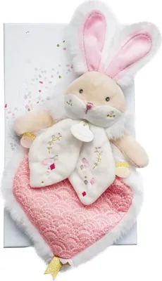 Image de Doudou Coffret cadeau - Jouet ami lapin rose 24 cm