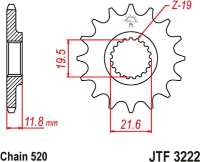 Image de Kettenritzel JT JTF3222.12