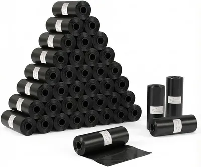 Productafbeelding van Hondenpoepzakken - 600 stuks - 40 rollen van 15 zakken - 23 x 30 cm - scheurvast - zwart