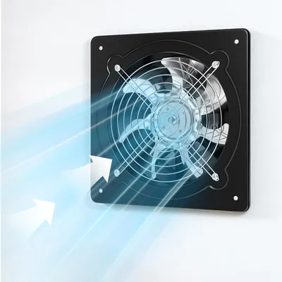 Image de Ventilateur d'extraction 2800 tr/min, ventilateur d'extraction 8 pouces, ventilateur de ventilation 220 V/50 Hz 80 W, noir