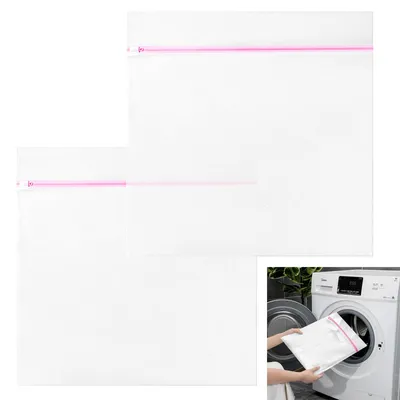 Waschbeutel-Set 2er-Pack 60x60 cm aus Mesh mit Reißverschluss