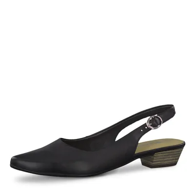 Produktbild von Tamaris Damen Pumps Slingback Leder spitze Form Trapezabsatz 1-29490-20, Größe:38 EU, Farbe:Schwarz