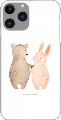 Produktbild von Mr. & Mrs. Panda Iphone 11 Pro Handyhülle Bär und Hase Umarmen - Weiß - Geschenk, Freundin, Freunde, für Immer, Freundinnen, Premium Kunststoff, Bester Freund, Handy Case