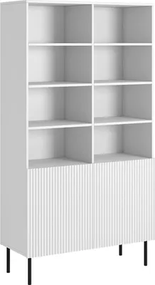 Immagine prodotto di Dmora Libreria Estarreja 42x100x176.5h cm Bianco, 10 Ripiani 2 Ante