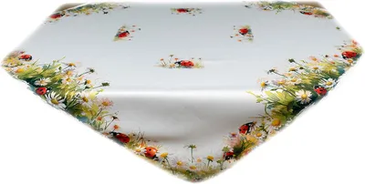 Produktbild von Tischdecke Tischläufer Druck Marienkäfer & Gänseblümchen Frühling 85 x 85 cm