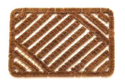 Braune Kokosmatte aus 100% Kokosfasern in der Größe 40 x 60 cm. 