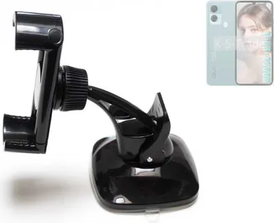 Produktbild von K-S-Trade kompakte Handy-Halterung Windschutzscheibe kompatibel mit Oukitel C33 Armaturenbrett schwarz Autohalterung KFZ Halter Scheiben-Halterung