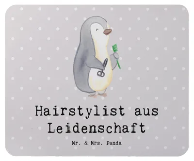 Produktbild von Mr. & Mrs. Panda Mauspad Hairstylist Leidenschaft - Grau Pastell - Geschenk, Spruch, Beruf, mousematte, Mouse Pad, laptop, Mousepad, Frisör, pc, Barbier