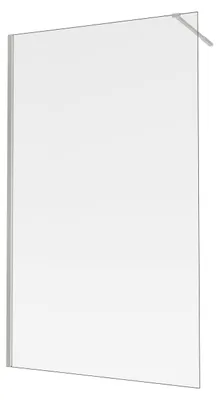 Produktbild von Duschwand 120×200 cm, Silber, Aluminium, 8 mm ESG, Stabilisationsbügel