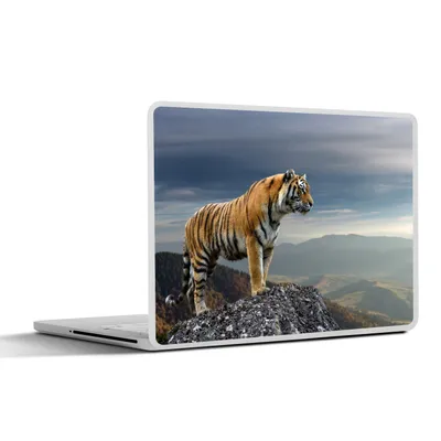 Produktbild von MuchoWow® Laptop Aufkleber Sticker Cover Tiger - Berg - Natur - Landschaft 32.5x23.5 cm - Sticker für Laptop - Selbstklebend