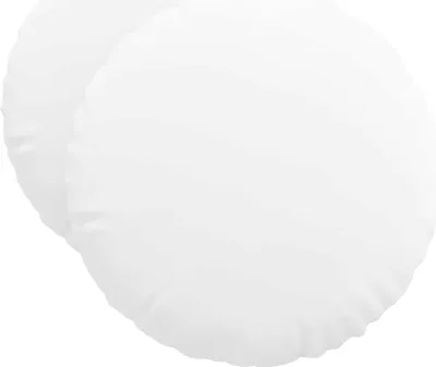 Zdjęcie produktu dla vidaXL Poduszki siedziskowe, 2 szt., tkanina, białe, średnica 50 cm, wysokość 19 cm
