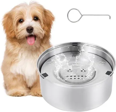 Immagine prodotto di Ciotola per cani in acciaio inossidabile a tenuta stagna - Acciaio inossidabile 304 - Ciotola galleggiante per cani con ampia capacità (1 L)