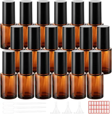 Produktbild von Sprayflasche 1 ml, 18 Stück, braun mit schwarzem Sprühkopf, für Kosmetik