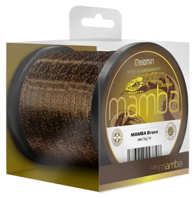 Produktbild von DELPHIN MAMBA Carp, 600m, 0,28mm, 6.1kg / 13,45lbs, braun, Monofile Karpfen Angelschnur, 101002714
