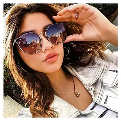 Produktbild von Damen Übergroße Katzenaugen Sonnenbrille mit UV-Schutz