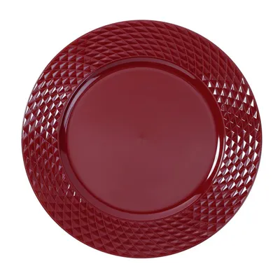 Produktbild von Dekoteller 33cm Kunststoff Rauten - Rot