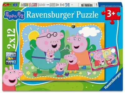 Produktbild von Kinderpuzzle 2x12 Teile - Peppa Wutz - Glückliche Familie Wutz!