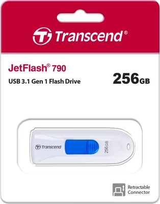 Productafbeelding van Transcend TS256GJF790W USB-Stick 256GB Transcend JetFlash 790 USB3.1 weiß
