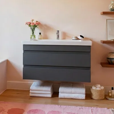 Produktbild von Waschtisch Set Lara | Waschbecken mit Unterschrank 100 cm | Badmöbelunterschrank