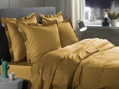 Productafbeelding van Heckettlane Dekbedovertrek Banda Amber Gold 240x200-220 cm