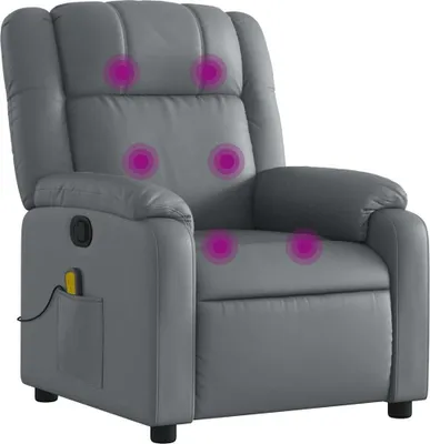 Produktbild von vidaXL Massagesessel Relaxsessel Grau Kunstleder